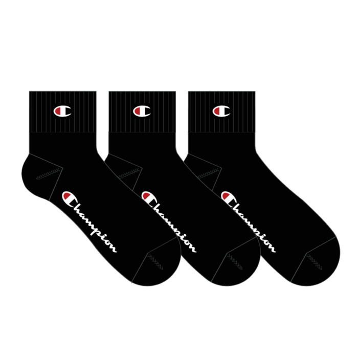Ponožky Champion čierna 3 páry 3pk Quarter Socks U24559 KK001
