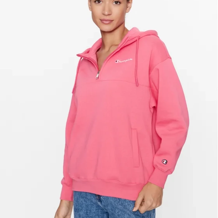 Mikina CHAMPION ružová Hooded Half Zip Sweatshirt 116581 PS083 PIP