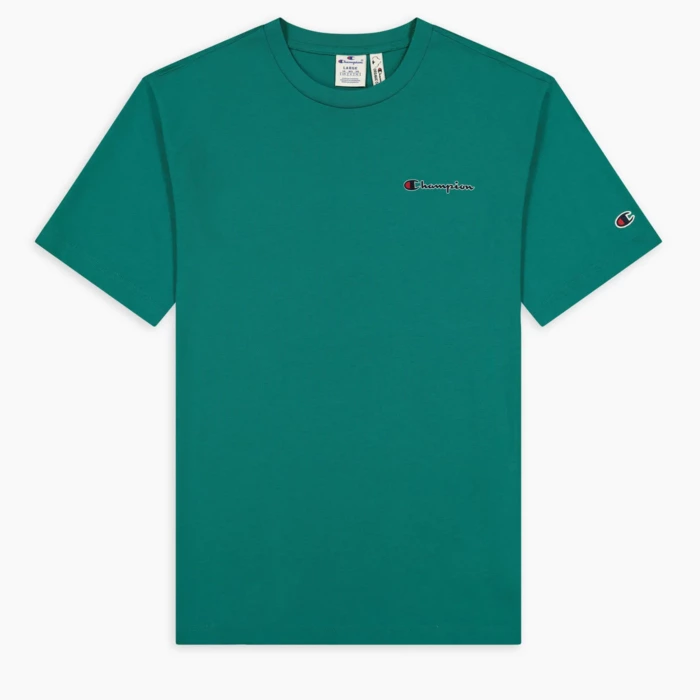 Tričko CHAMPION zelené Crewneck T Shirt 216480 GS091 CDG