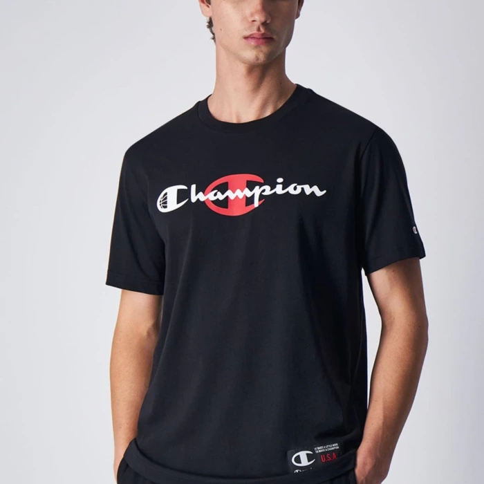 Tričko CHAMPION čierné Crewneck T Shirt 219260 KK001 NBK