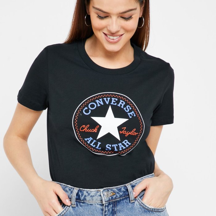 Tričko Converse čierne W CHUCK PATCH NOVA TEE 10017759 A03