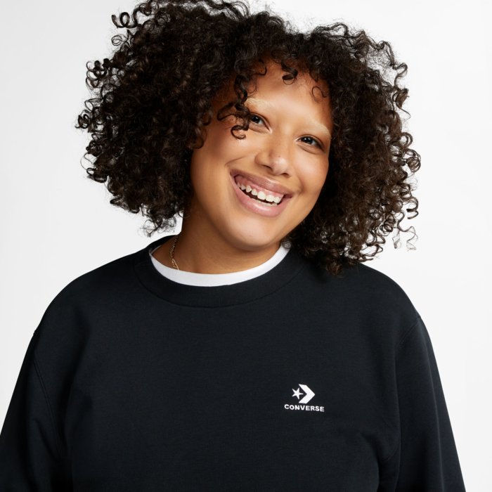 Mikina Converse čierna SC EMB CLASSIC CREW FT/BB 10023861 A02