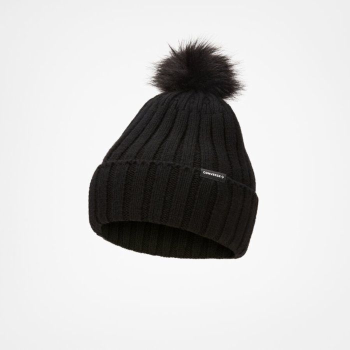 Čiapka Converse čierna POM BEANIE 10023959 A01