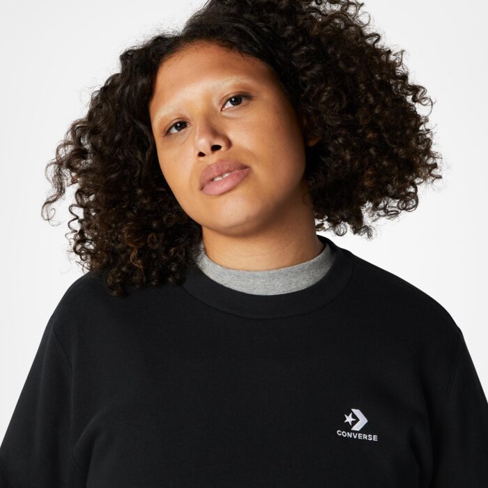 Mikina Converse čierna STANDARD FIT LEFT CHEST STAR C 10024510 A01