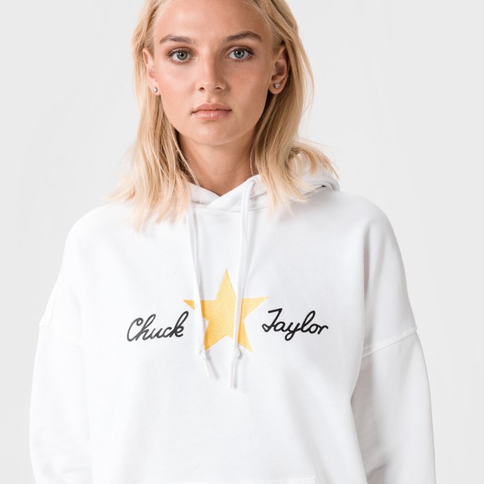 Mikina Converse biela W CHUCK TAYLOR PLAID OS HOODIE 10020517-A01