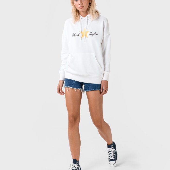 Mikina Converse biela W CHUCK TAYLOR PLAID OS HOODIE 10020517-A01