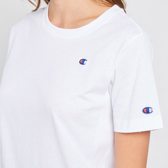 Tričko CHAMPION biele C Logo Crewneck T Shirt 113360 WW001 WHT