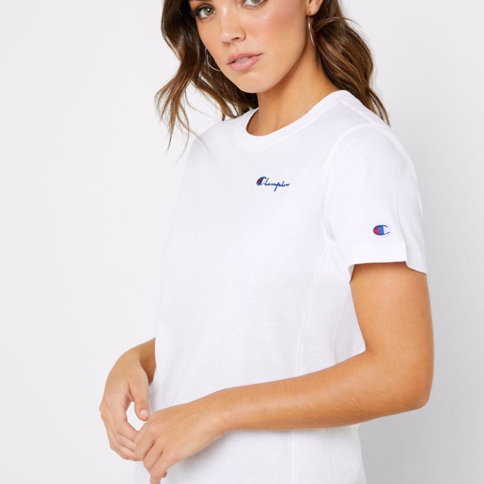 Tričko CHAMPION biele Crewneck T Shirt 112195 WW001 WHT