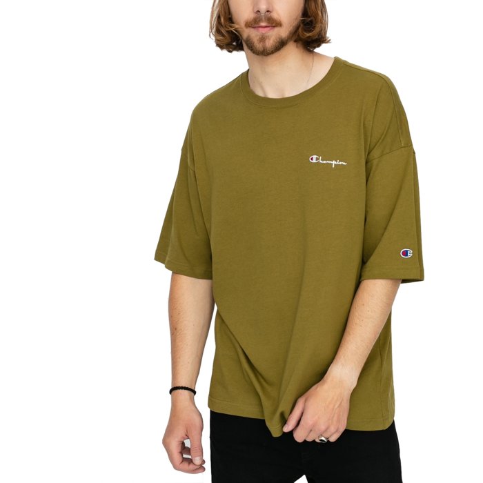Tričko CHAMPION zelené Crewneck T Shirt 214282 GS554 CPO