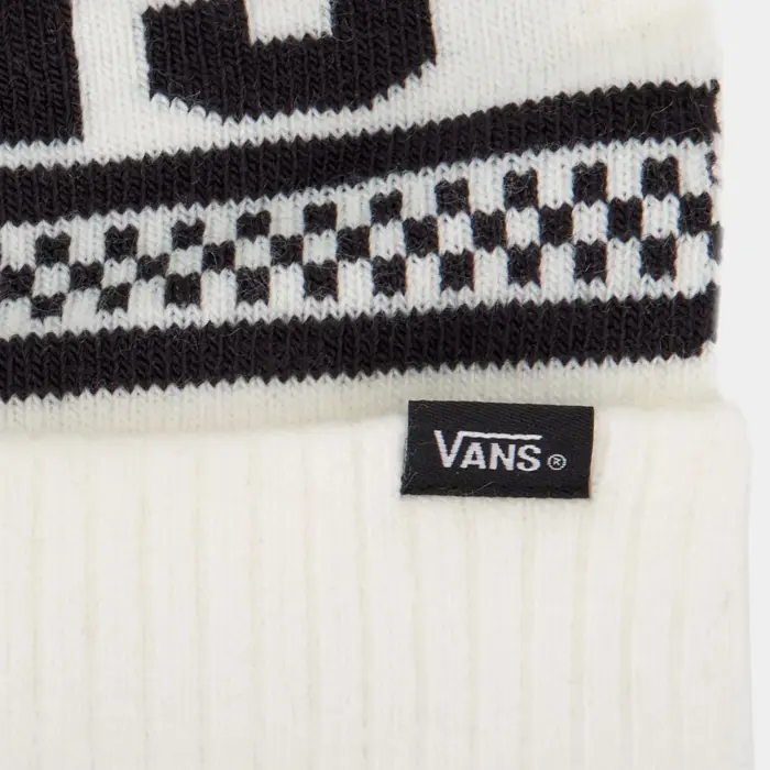 Čiapka VANS krémová Vans Check Pom Beanie VN000HT1FS81