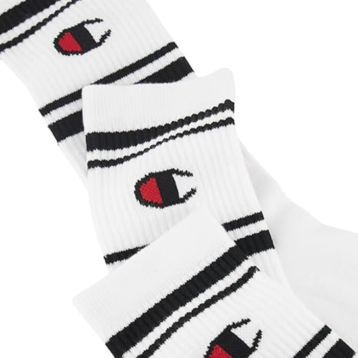 Ponožky Champion biele 3 páry 3pk Crew Socks U20081 WW006 WHT