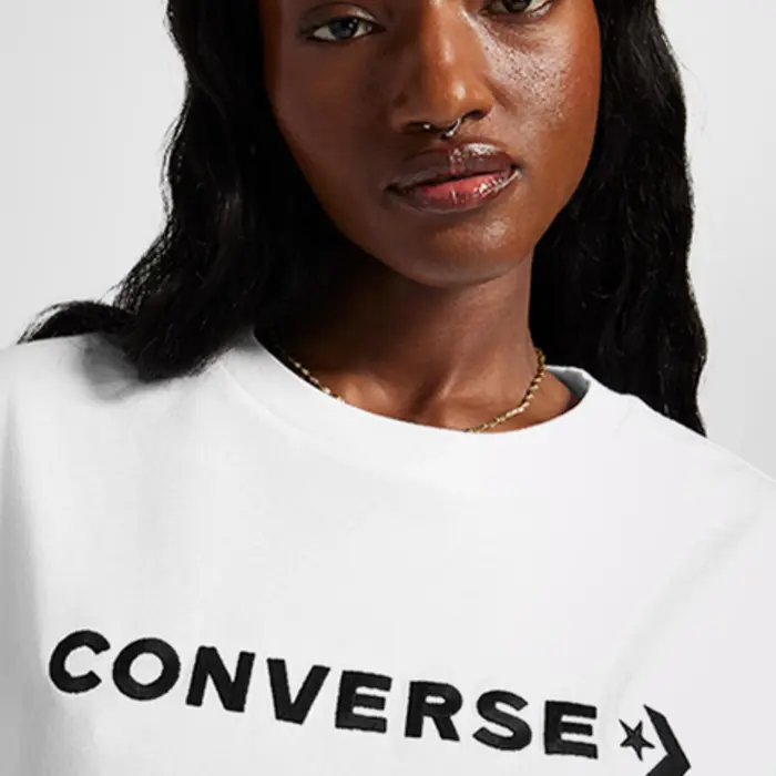 Tričko Converse biele W CF STRIP WORDMARK SS TEE 10026044 A01