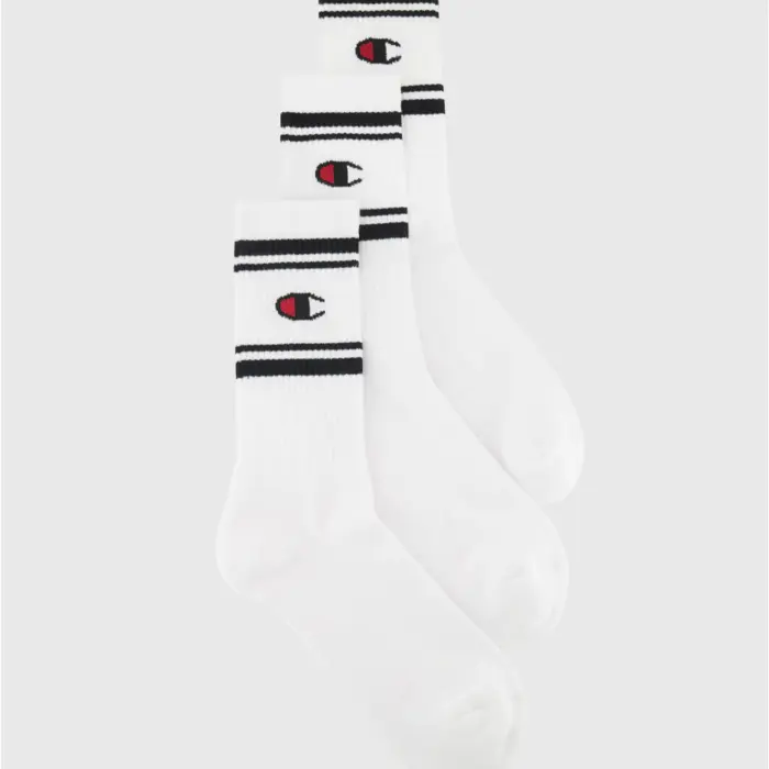 Ponožky Champion biele 3 páry 3pk Crew Socks U20081 WW006 WHT