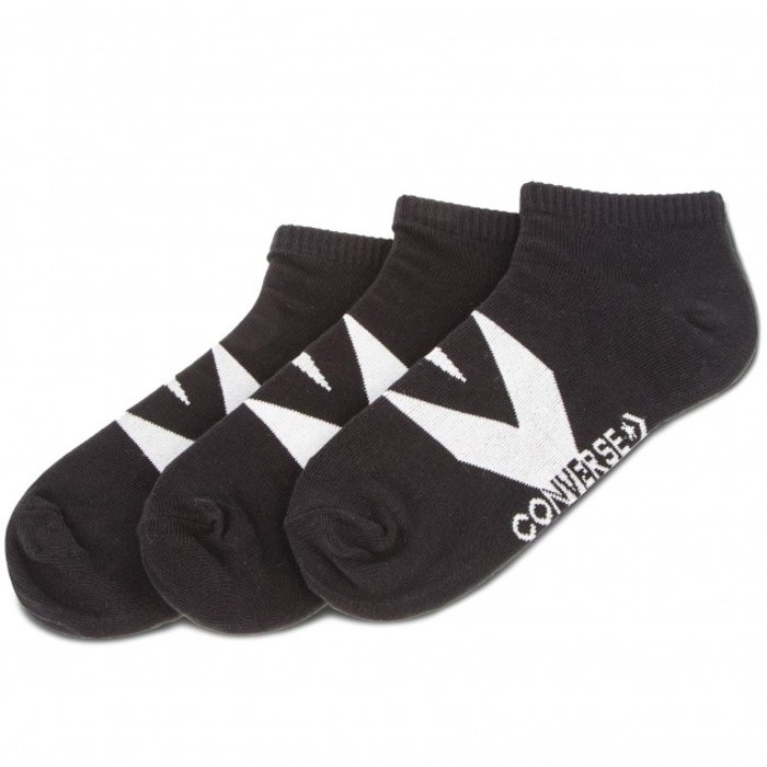 Ponožky CONVERSE čierne 3 páry 3PP Converse Men’s Boom Star Chevron, flat knit E748B