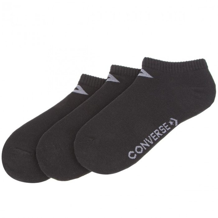 Ponožky CONVERSE čierne 3 páry 3PP Converse Basic Women low cut, flat knit E751B