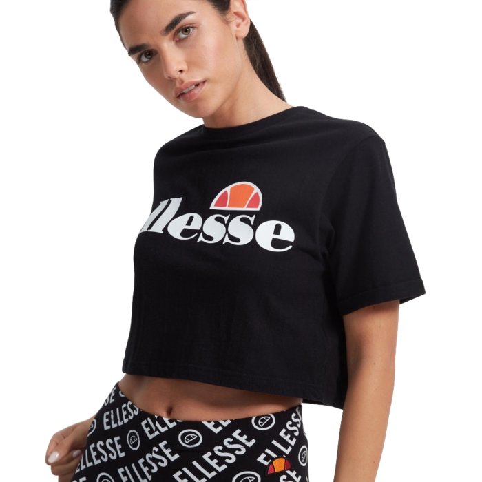 Tričko ELLESSE čierne T SHIRT ALBERTA Cropped tee SGS04484 011 BLK