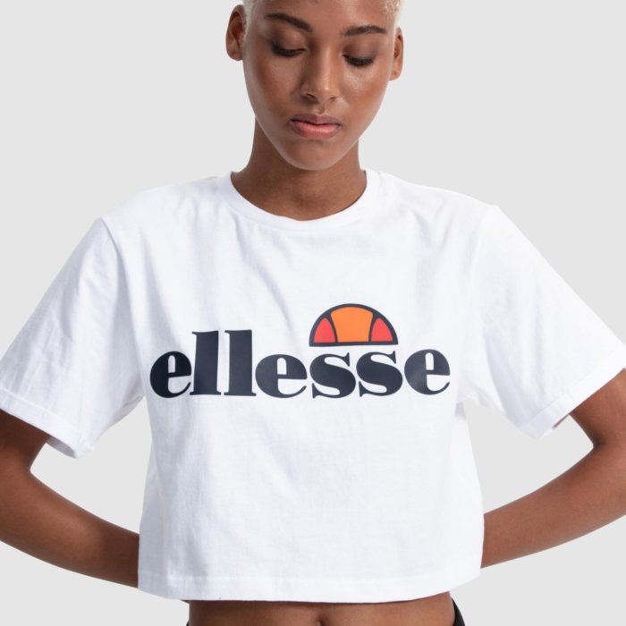 Tričko ELLESSE biele T SHIRT ALBERTA Cropped tee SGS04484 908 WHT