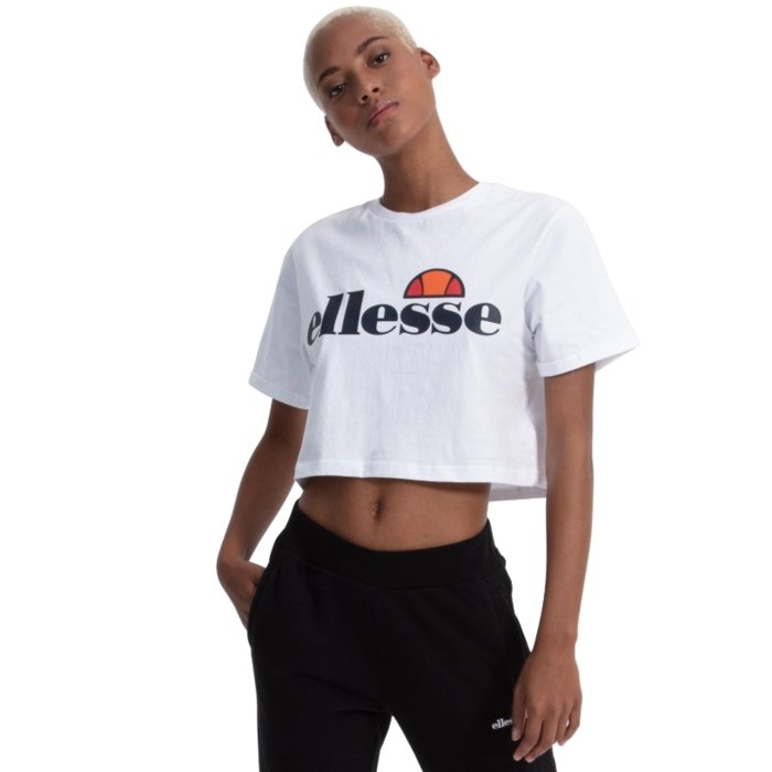 Tričko ELLESSE biele T SHIRT ALBERTA Cropped tee SGS04484 908 WHT