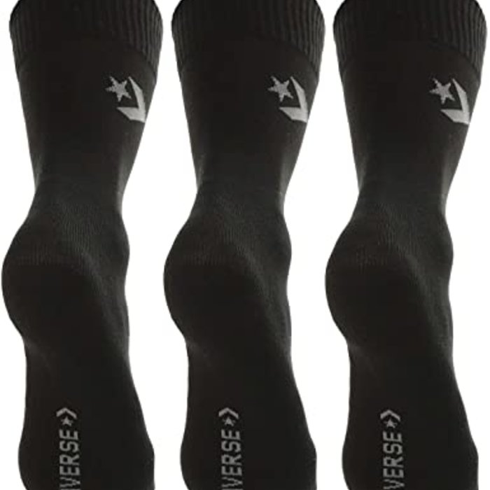 Ponožky CONVERSE čierne 3 páry 3PP CONVERSE BASIC M stripe Crew E745B