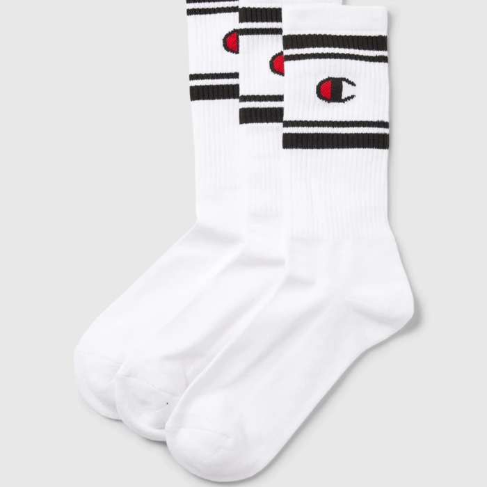 Ponožky Champion biele 3 páry 3pk Crew Socks U20081 WW006 WHT