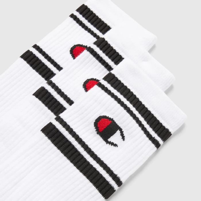 Ponožky Champion biele 3 páry 3pk Crew Socks U20081 WW006 WHT