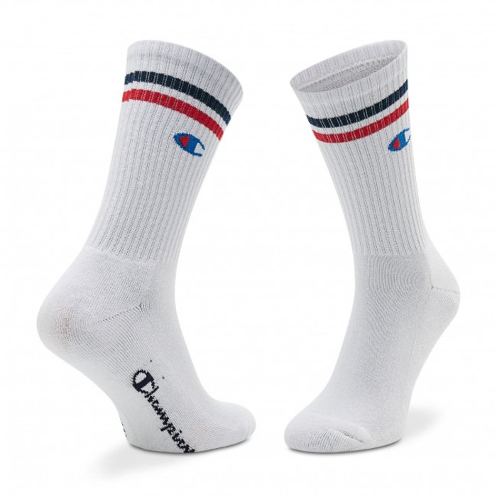 Ponožky CHAMPION biele 3 páry CREW SOCKS U20009 WW001 WHT