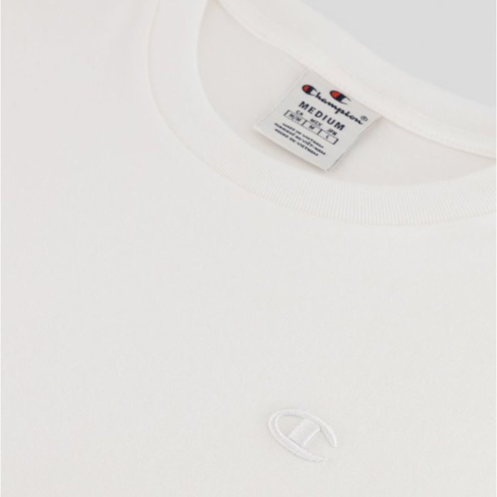 Tričko CHAMPION biele Crewneck T Shirt 218496 WW001 WHT