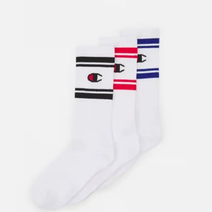 Ponožky Champion biele 3 páry 3pk Crew Socks U20081 WW007 WHT