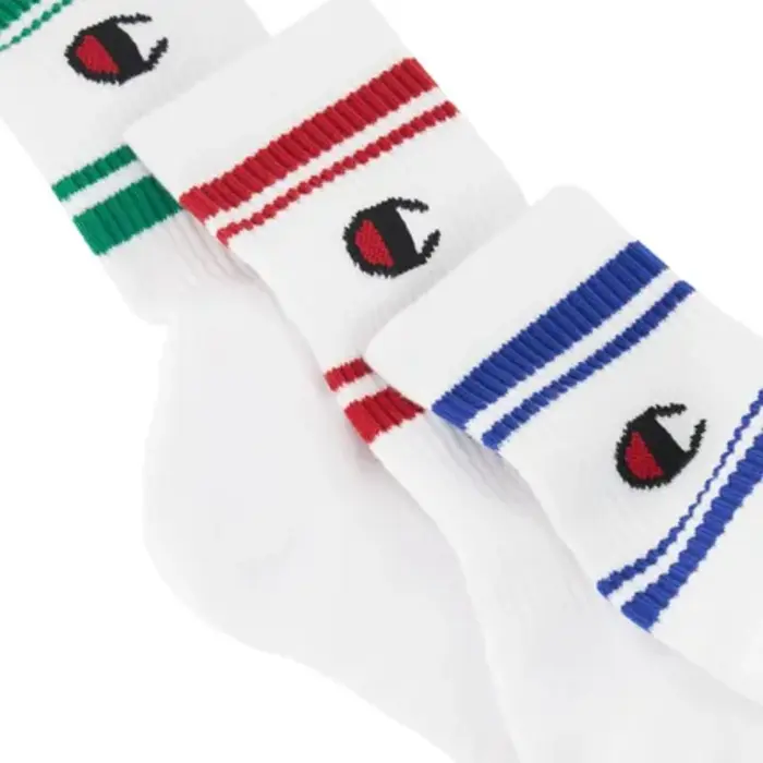 Ponožky Champion biele 3 páry 3pk Crew Socks U20081 WW001 WHT
