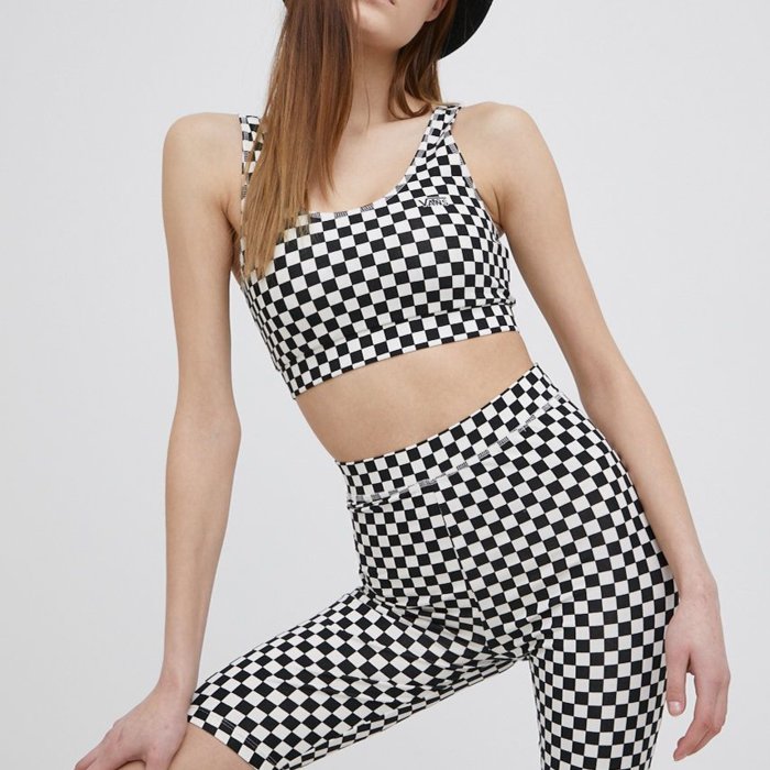 Športová podprsenka VANS bielo/čierna WM FLYING V PRINT BR FLYV VN0A7PND56M1