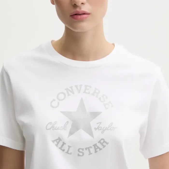 Tričko Converse biele CON T SHIRT CHUCK PATCH GLITTER TEE 10027077 A04