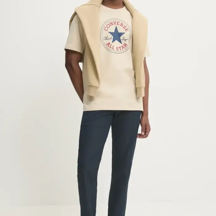 Tričko Converse krémové CON T SHIRT CHUCK PATCH CORE TEE 10025459 A28