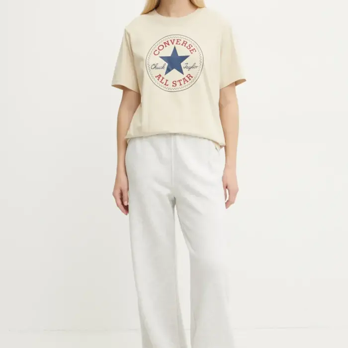 Tričko Converse krémové CON T SHIRT CHUCK PATCH CORE TEE 10025459 A28