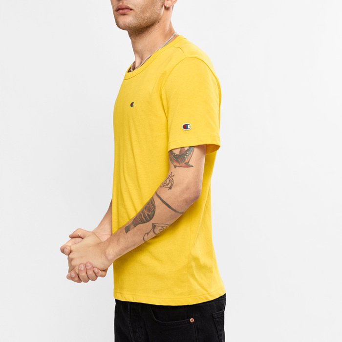 Tričko CHAMPION žlté Crewneck T Shirt 214674 YS082 SUW