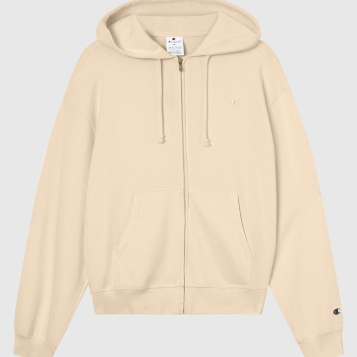 Mikina CHAMPION krémové Hooded Full Zip Sweatshi 118555 041 DUN