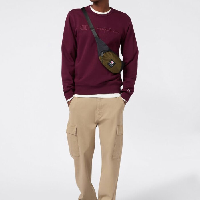 Mikina CHAMPION bordová LOGO Crew Sweatshirt 220272 RS522 MMRY