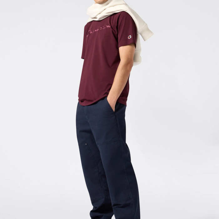 Tričko CHAMPION bordové Crewneck T Shirt 220273 RS522 MMRY