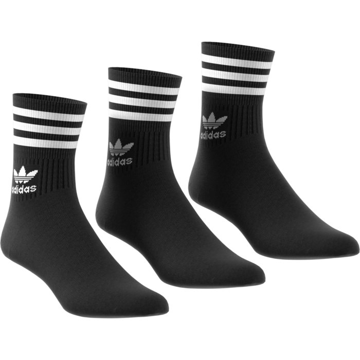 Ponožky adidas čierne 3 páry MID CUT CRW SCK GD3576