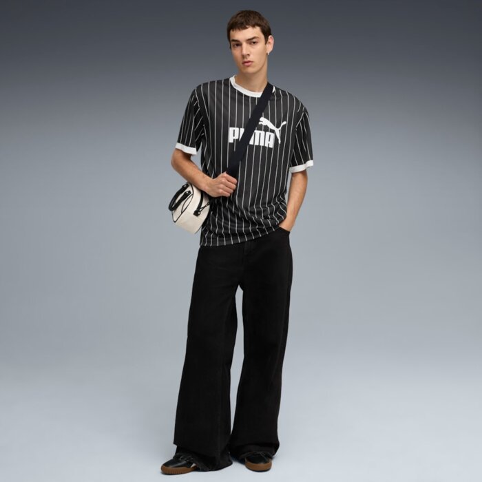 Tričko PUMA čierne ESS Striped Jersey 688263 01