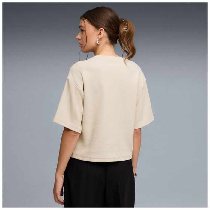 Tričko PUMA krémové ESS ELEVATED Relaxed Tee 691813 87