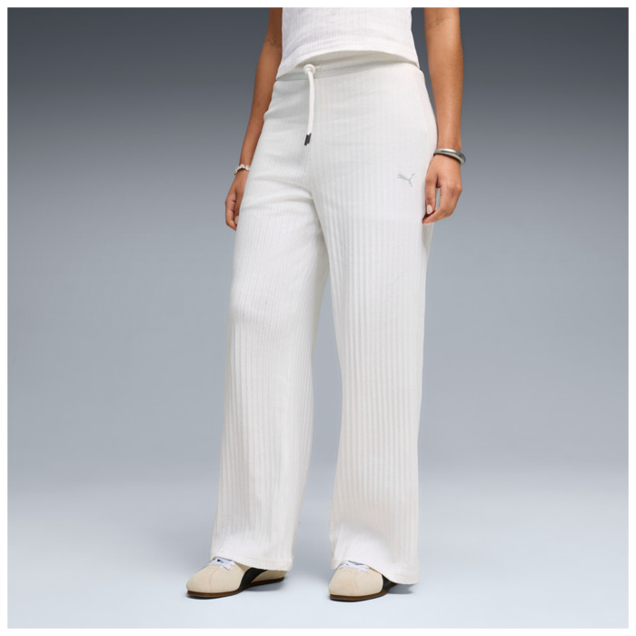 Tepláky PUMA biele HER Comfort High-Waist Wide 693284 02