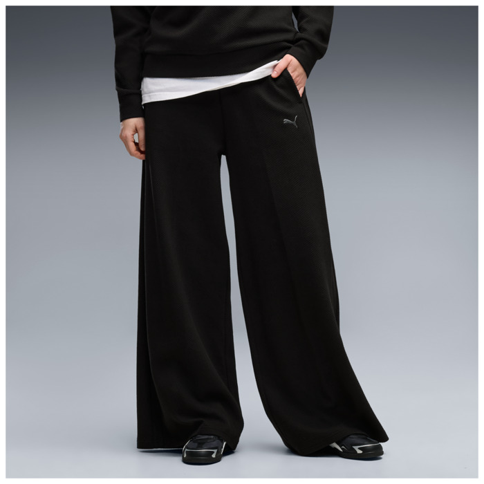 Tepláky PUMA čierne PUMA CLASS Relaxed Wide Leg Pants 694013 01
