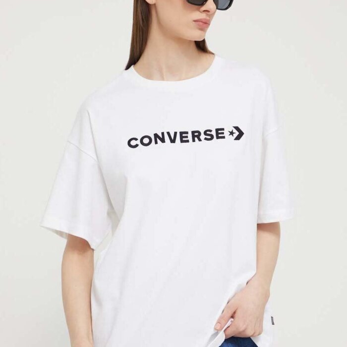 Tričko Converse biele W CF STRIP WORDMARK SS TEE 10026044 A01
