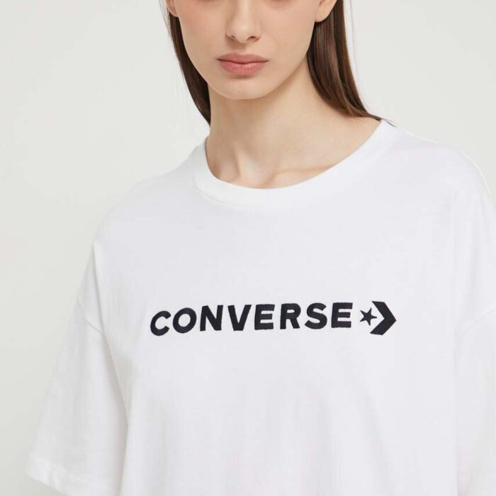 Tričko Converse biele W CF STRIP WORDMARK SS TEE 10026044 A01