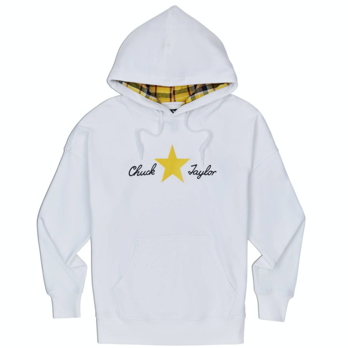 Mikina Converse biela W CHUCK TAYLOR PLAID OS HOODIE 10020517-A01