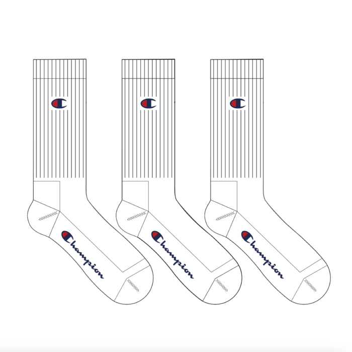 Ponožky Champion biele 3 páry 3pk Crew Socks U24558 WW001