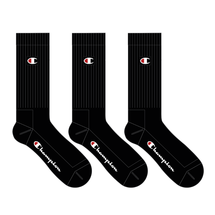 Ponožky Champion čierne 3 páry 3pk Crew Socks U24558 KK001