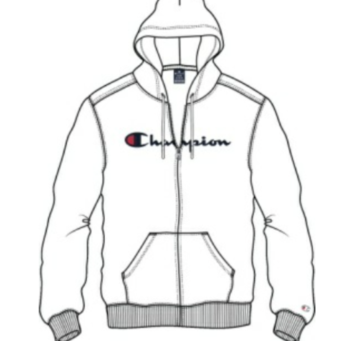Mikina CHAMPION biela Full Zip Sweatshirt 219205 WW001 WHT