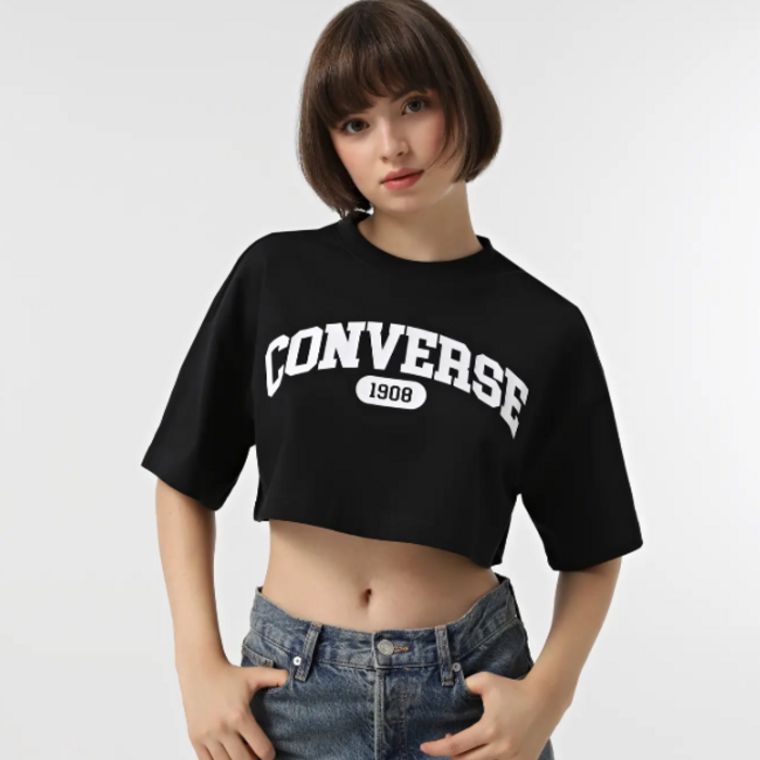 Tričko Converse čierna T SHIRT SPORTY CROPPED TEE 10027253 A01