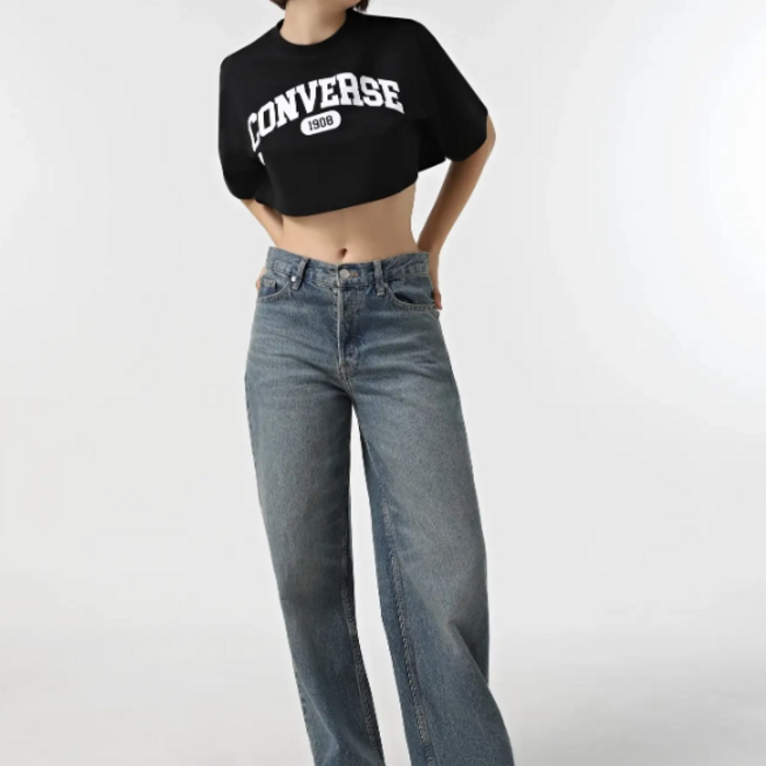 Tričko Converse čierna T SHIRT SPORTY CROPPED TEE 10027253 A01